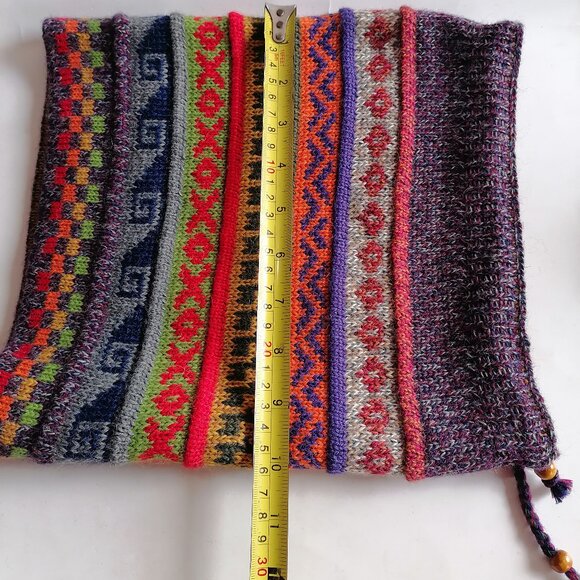 Chullo Scarf 2 in 1 Knitted Wool Hat Winter - Picture 9 of 9